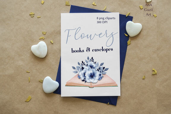 Watercolor Envelope flowers, Love Letters