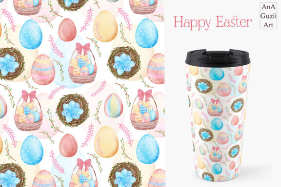 Happy Easter seamless pattern, digital paper