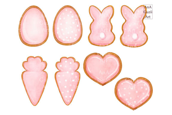 Watercolor Easter Cookie Clipart.