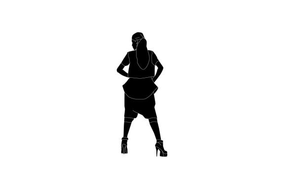 Vector illustration of fashionable women posing