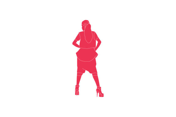 Vector illustration of fashionable women posing