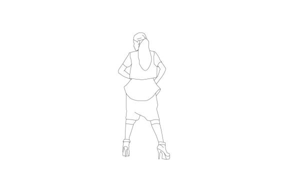 Vector illustration of fashionable women posing