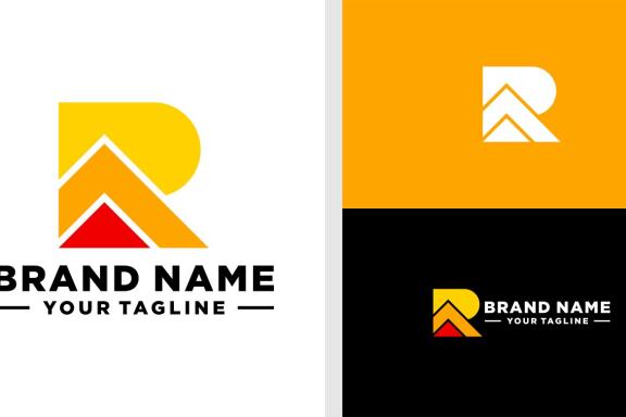 LETTER R LOGO MONOGRAM ARROW BOLD EDITABLE