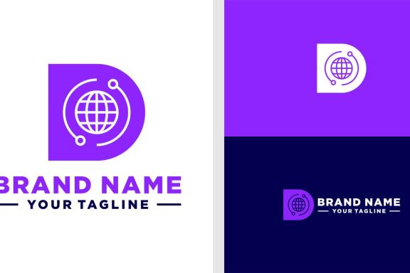 LETTER D LOGO NETWORK SIMPLE EDITABLE