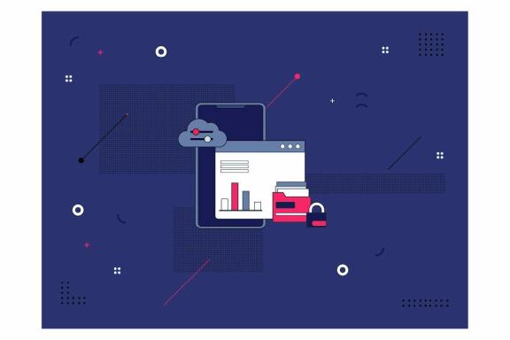 Information technology - 9 vector backgrounds