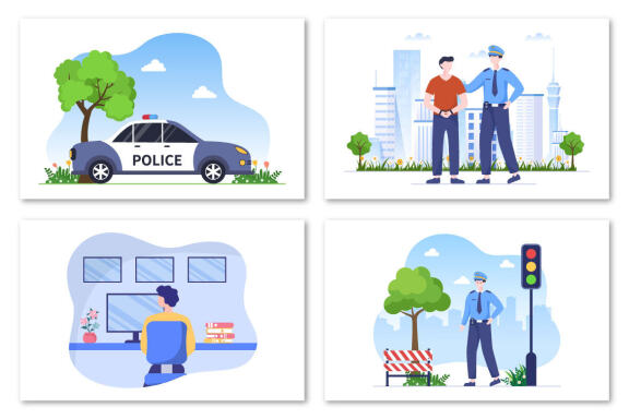 22 Police Design Illustration