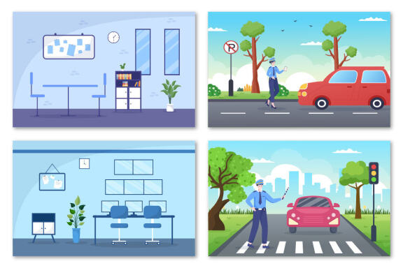 22 Police Design Illustration