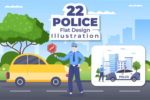 22 Police Design Illustration
