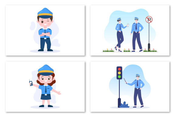 22 Police Design Illustration