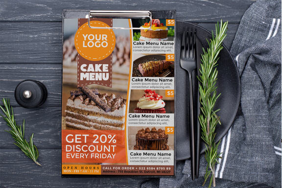 Cake Menu flyer template