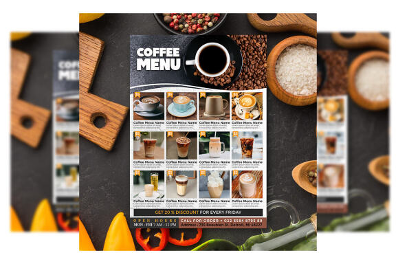 Coffee Menu flyer template