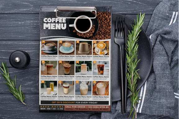 Coffee Menu flyer template