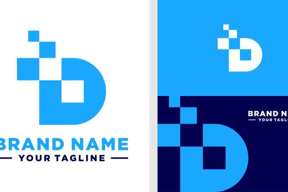  LETTER D LOGO DIGITAL PIXEL EDITABLE