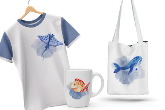 Watercolor Sea World Sublimation Bundle