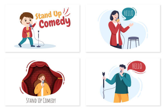 12 Stand Up Comedy Show Illustration