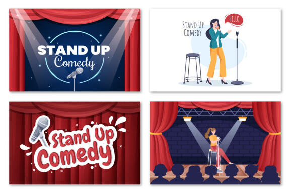 12 Stand Up Comedy Show Illustration