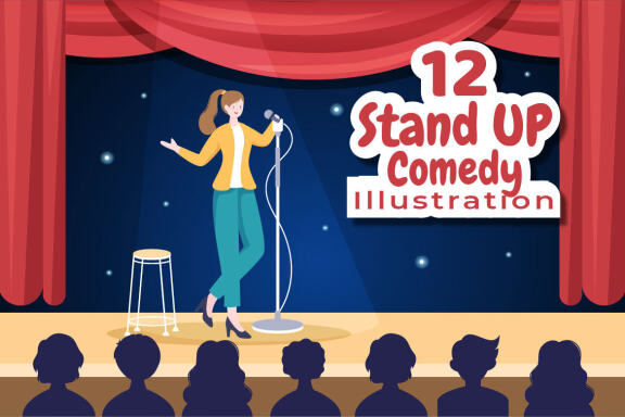 12 Stand Up Comedy Show Illustration