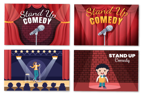 12 Stand Up Comedy Show Illustration
