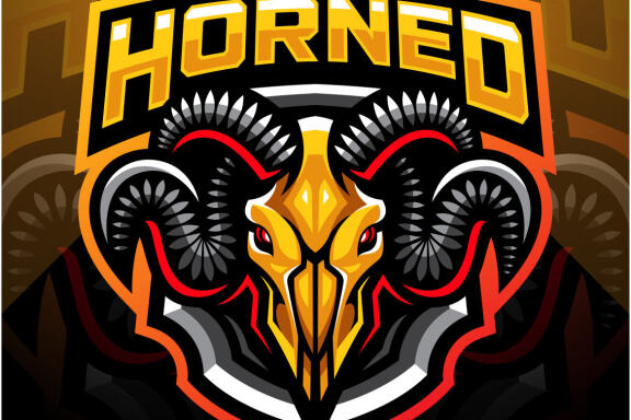 Skull Goat Head Esport Mascot 