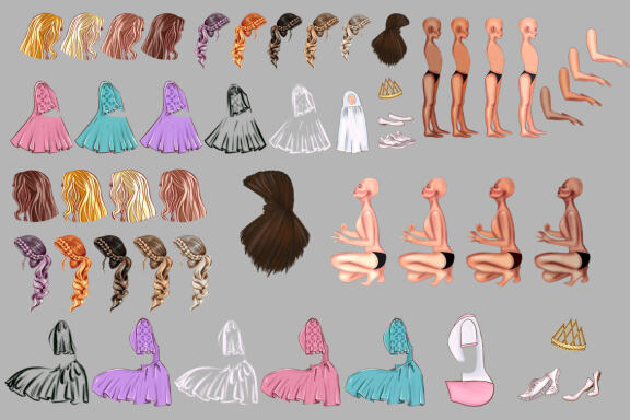 Mother and daughter clipart