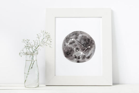 Moon Lunar Phases Clip art. Watercolor astrology clipart PNG
