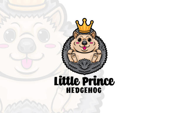 Hedgehog Prince Cartoon Mascot Logo