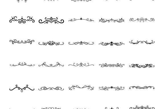 hand drawn outline divider set