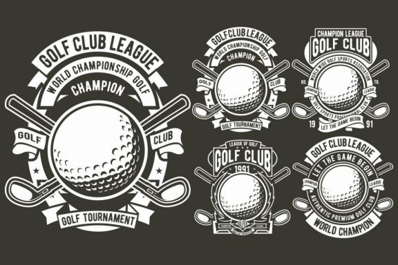4 Golf Badge Design Set