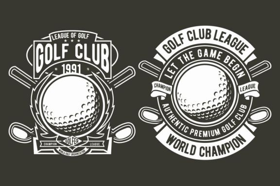 4 Golf Badge Design Set