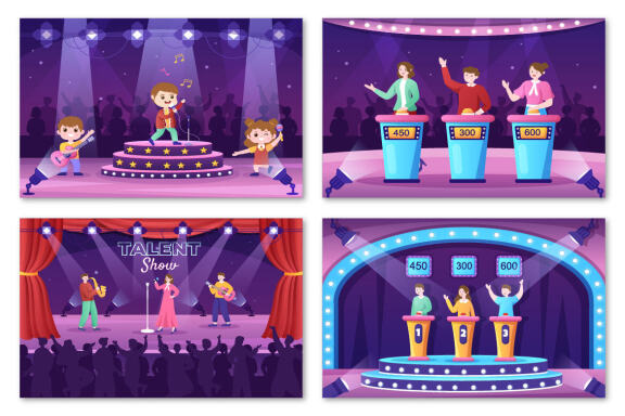 18 Talent Show and TV Quiz Illustration