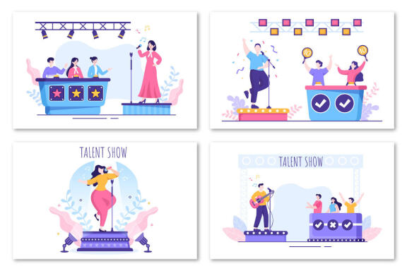 18 Talent Show and TV Quiz Illustration