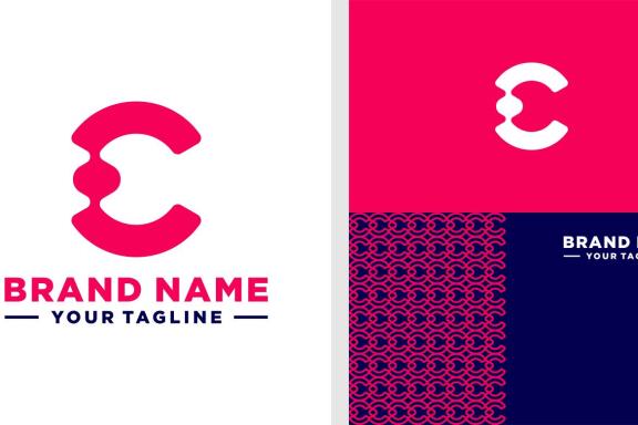 LETTER C LOGO DNA PATTERN MODERN EDITABLE