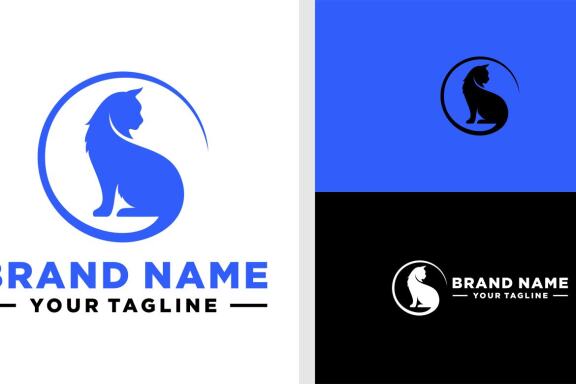 MAINE COON LOGO CAT CIRCLE MODERN EDITABLE