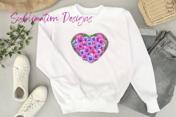 Heart watercolor illustration, PNG.