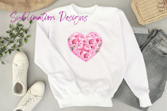 Heart watercolor illustration, PNG.