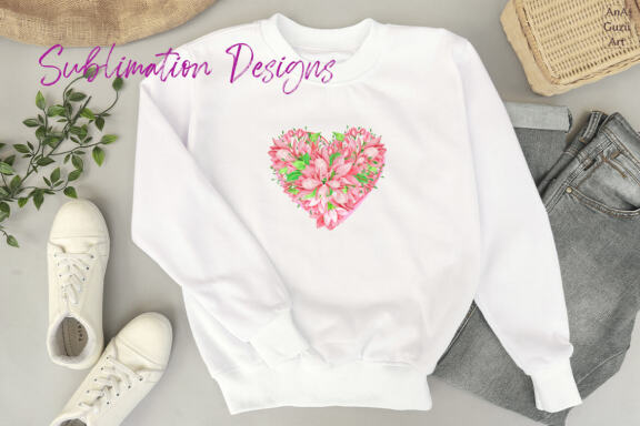 Heart watercolor illustration, PNG.