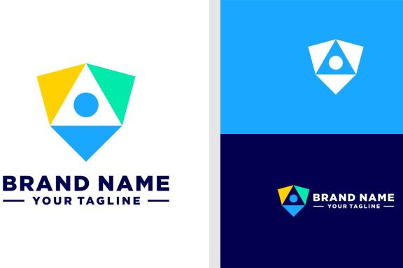 PEOPLE LOGO SHIELD COMMUNITY GEOMETRIC EDITABLE