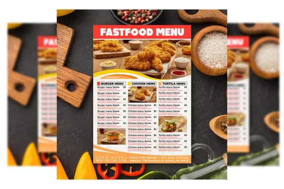 Fast food Menu flyer template