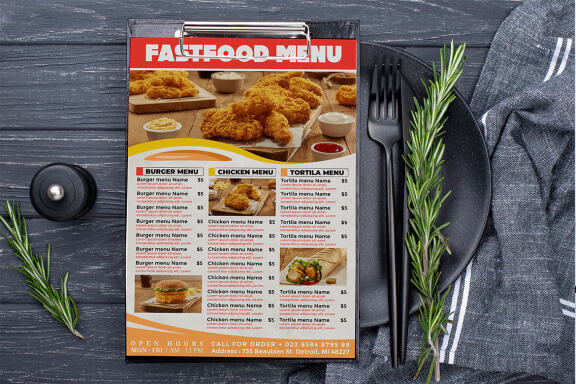 Fast food Menu flyer template