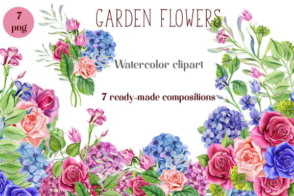 Floral Bouquets Clipart. Sublimation PNG