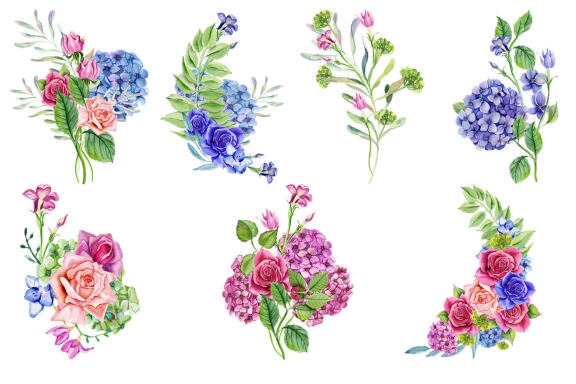 Floral Bouquets Clipart. Sublimation PNG