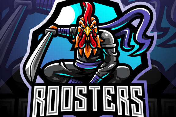 Ninja Rooster Esport Mascot Logo