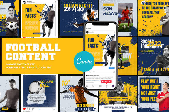 Football Content Instagram | CANVA Template