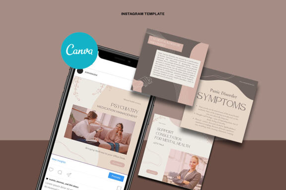 Mental Health Instagram | CANVA Template