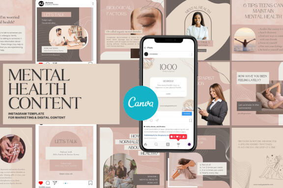 Mental Health Instagram | CANVA Template