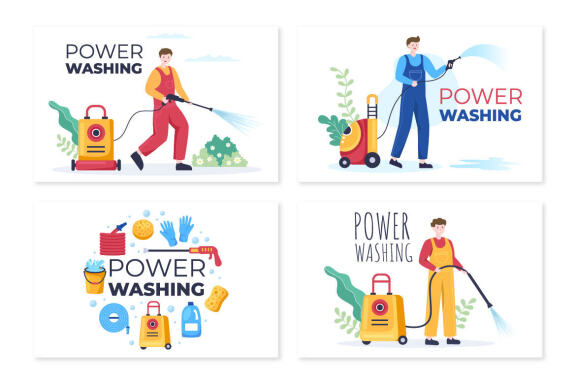 6 Power Washing Illustration