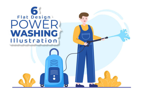 6 Power Washing Illustration