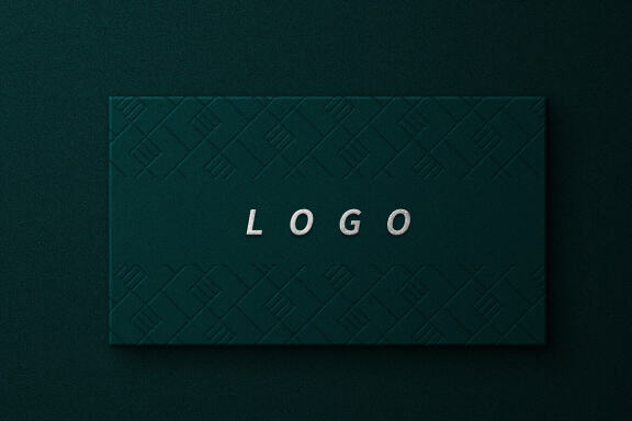 4 top view luxury business card and embossed logo mockups