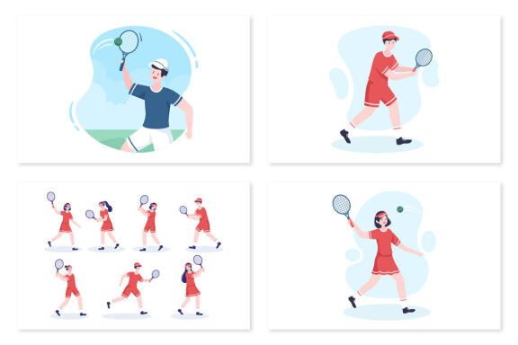 13 Tennis Player Sport Illustration
