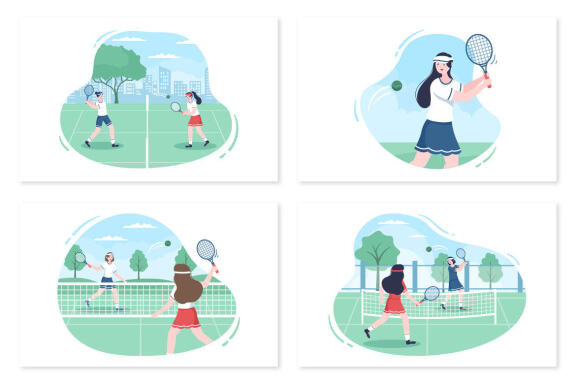 13 Tennis Player Sport Illustration